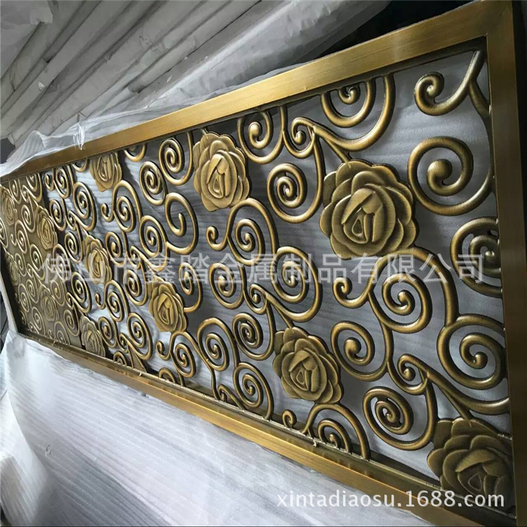 佛山酒店古铜铝板双面镂空浮雕屏风实力厂家报价示例图3
