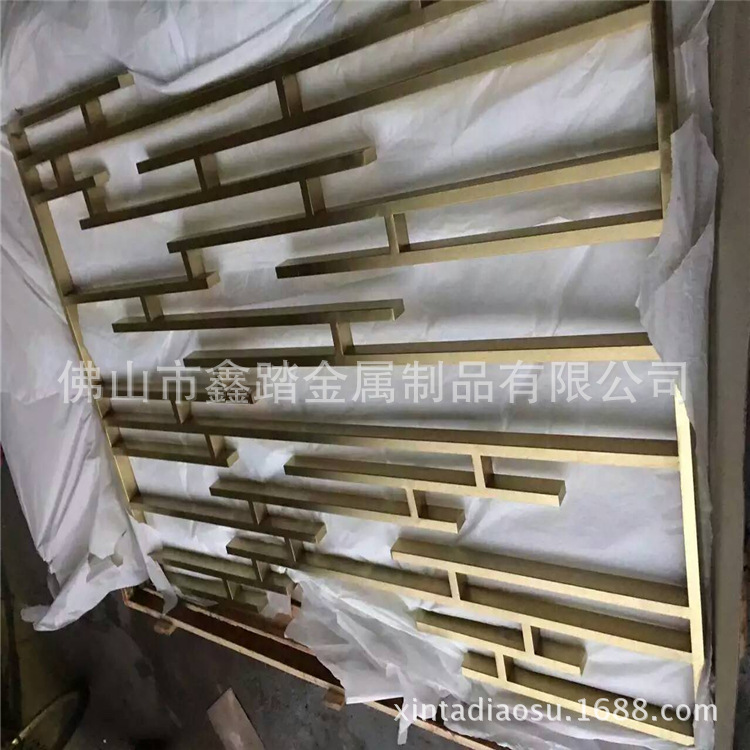 天津酒店装饰仿铜不锈钢花格厂家示例图5
