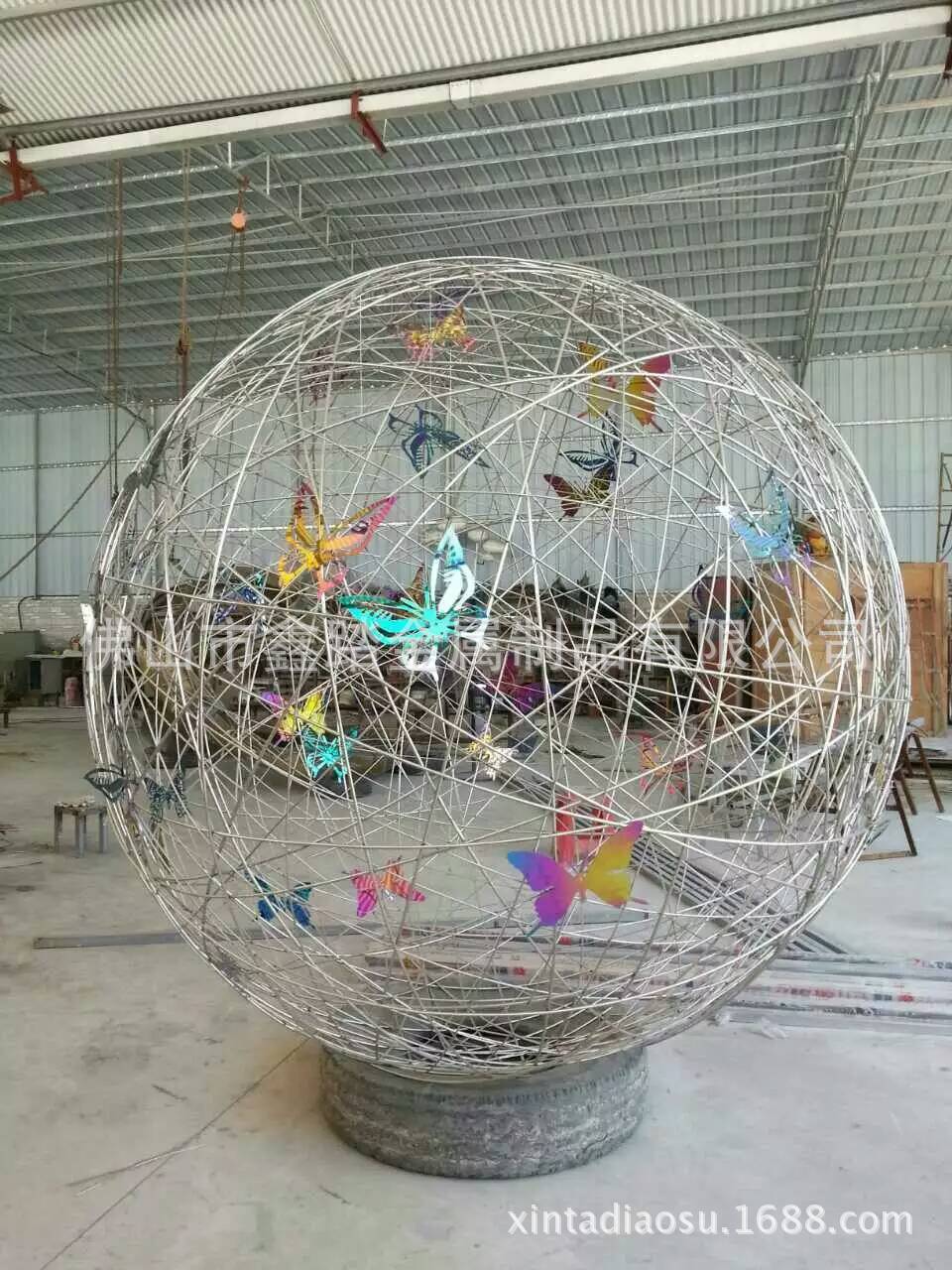 佛山广场金属不锈钢镂空球雕塑 定做价格 质量可靠示例图9
