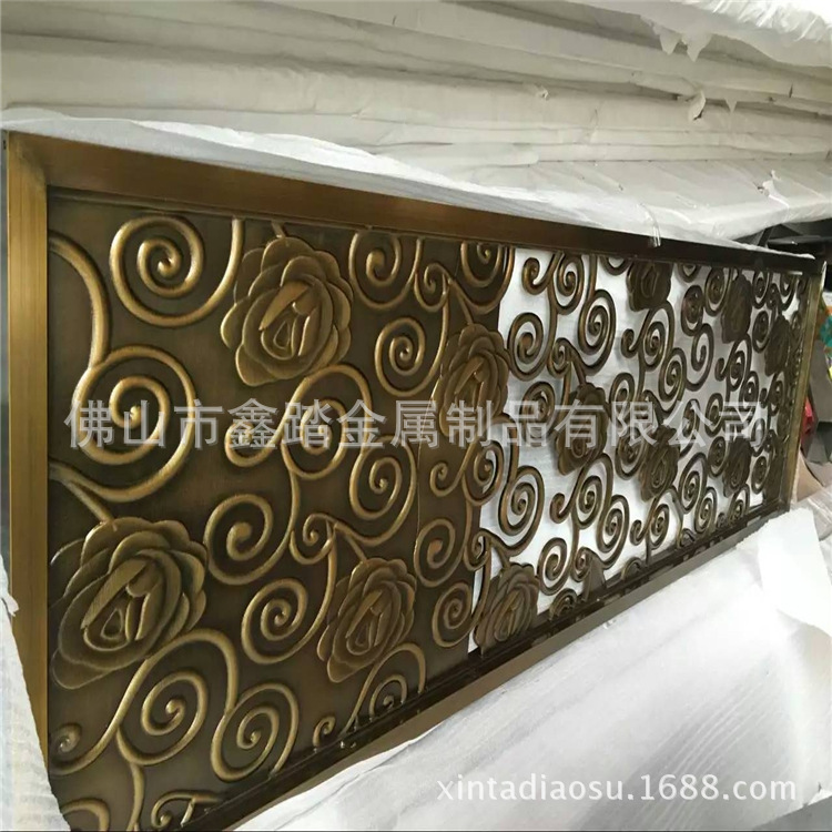 佛山酒店古铜铝板双面镂空浮雕屏风实力厂家报价示例图5