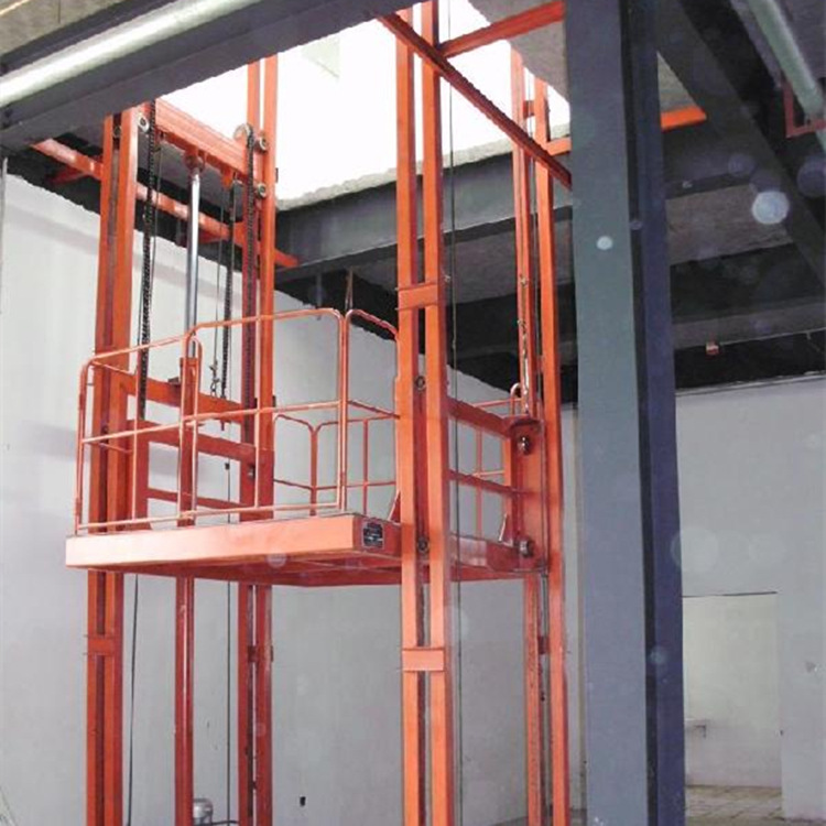 链条升降机壁挂导轨式升降货梯仓库厂房液压升降平台单双轨道货梯示例图8