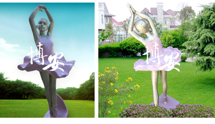 舞蹈户外广场仿真芭蕾舞女孩艺术摆件玻璃钢人物雕塑摆件芭蕾女孩示例图6