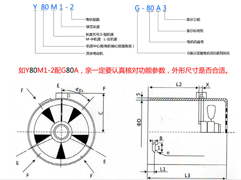 G112-A AB 厂家 生产  价格  批发变频电机专用冷却风机示例图6