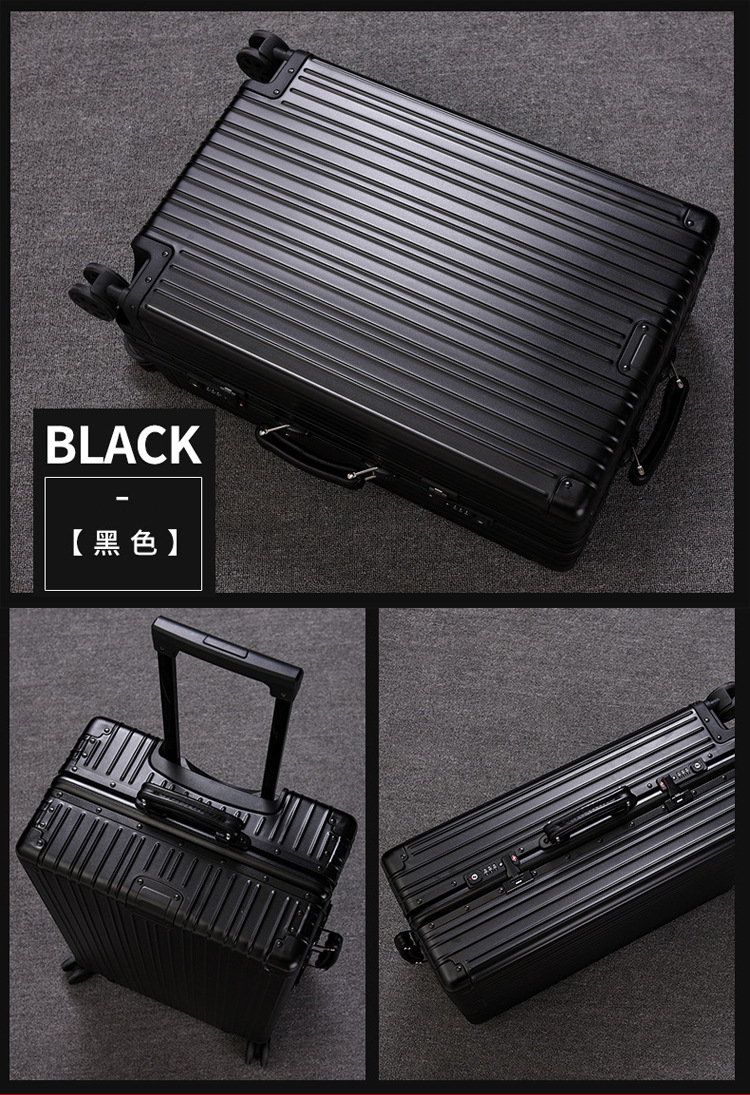 复古全铝镁合金定制logo拉杆箱韩版万向轮金属皮把手行李箱旅行箱示例图11