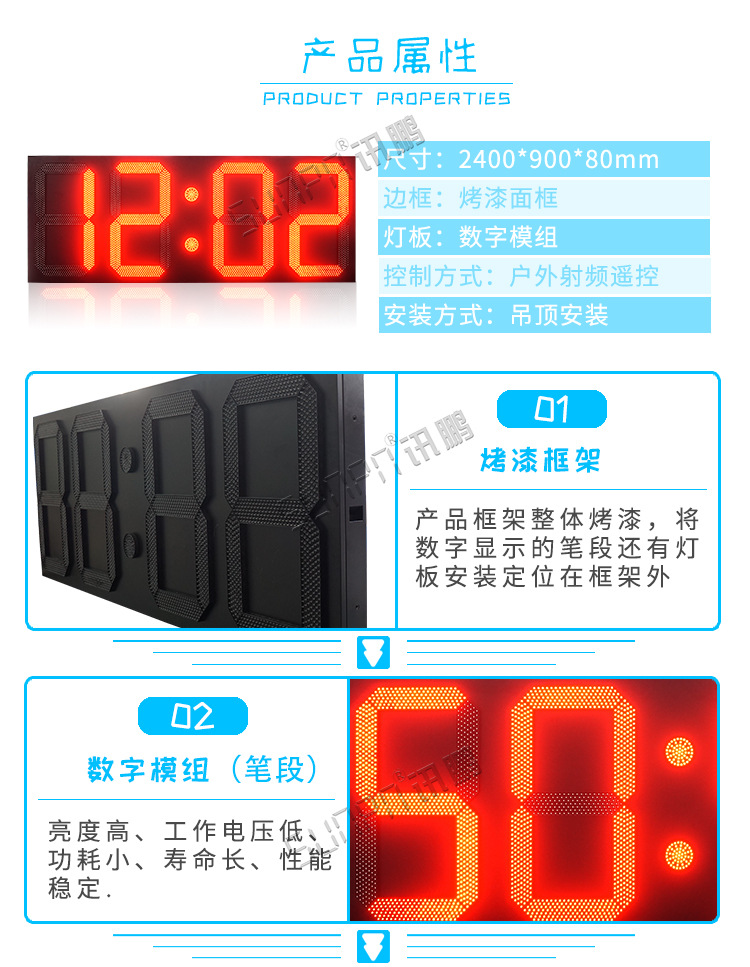 2、OCM00014泰石国外32寸红色双面电子钟1个_05.