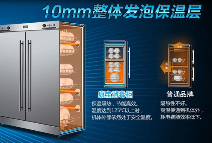 康宝RTP700G-1消毒柜 双门高温热风循环 餐具消毒柜 高身碗柜示例图5