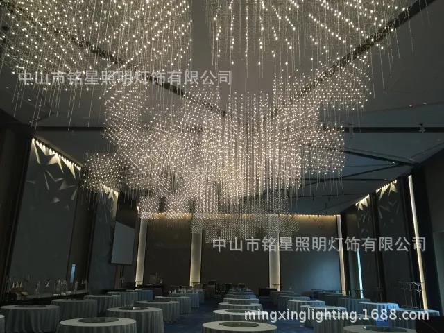 专业酒店大堂大型光立方吊灯厂家定制售楼部展厅LED光立方体灯具示例图14