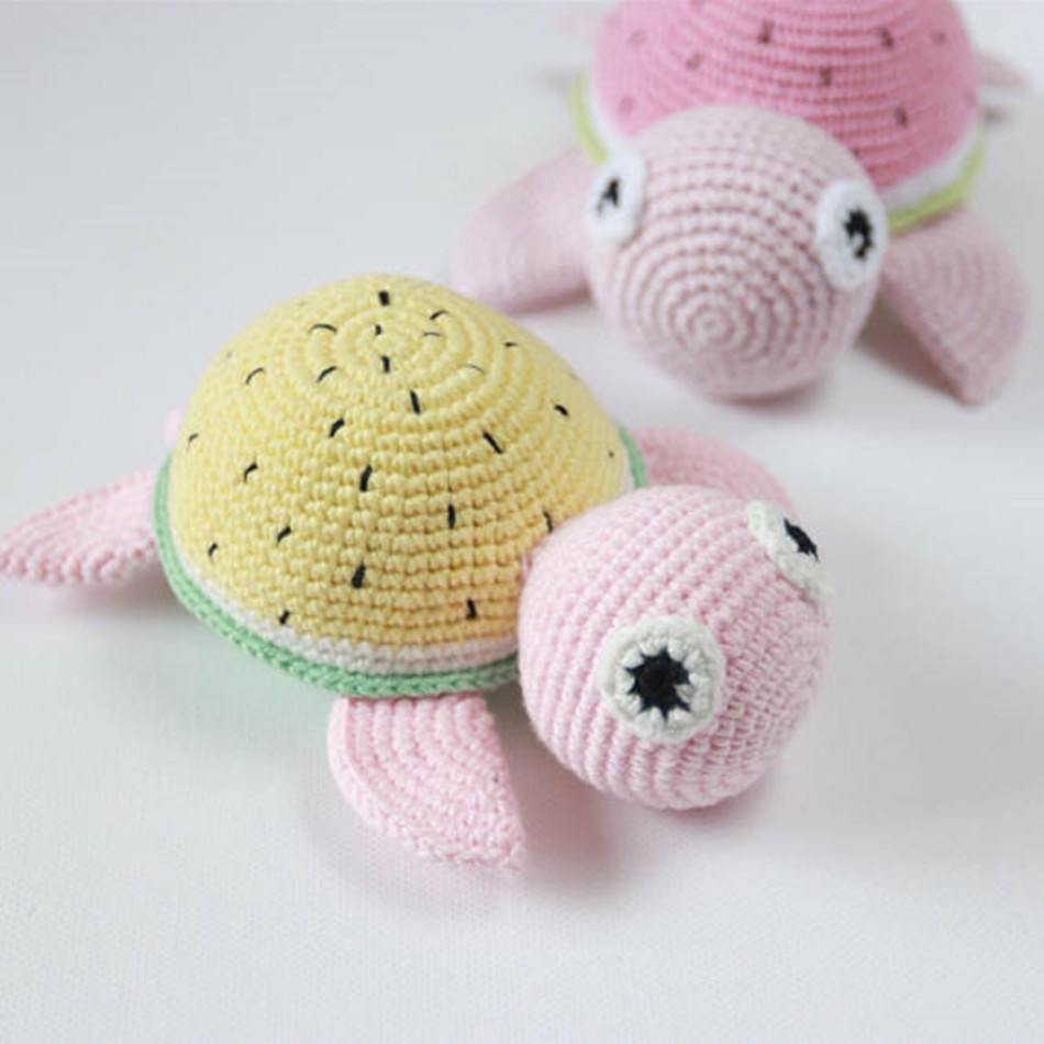 手工编织乌龟玩偶婴儿手钩婴儿动物陪睡玩偶钩编玩具毛线针织玩偶示例图3