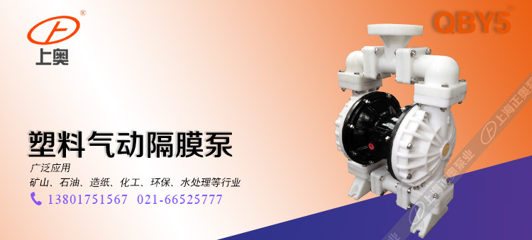 正品QBY5-65F工程塑料气动隔膜泵，耐腐蚀气动隔膜泵化工厂专用泵示例图1