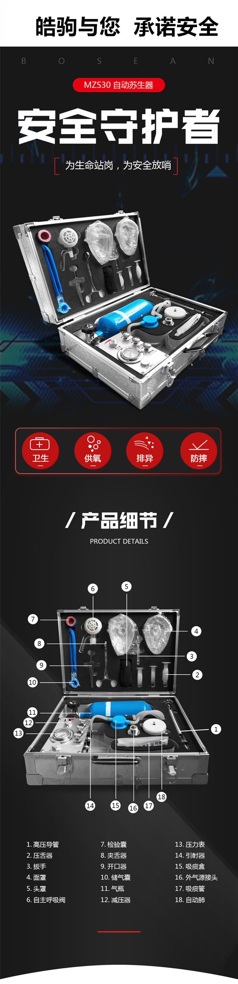 上海皓驹厂家供应MZS-30自动苏生器 矿用苏生器 正负压人工呼吸苏生器示例图3