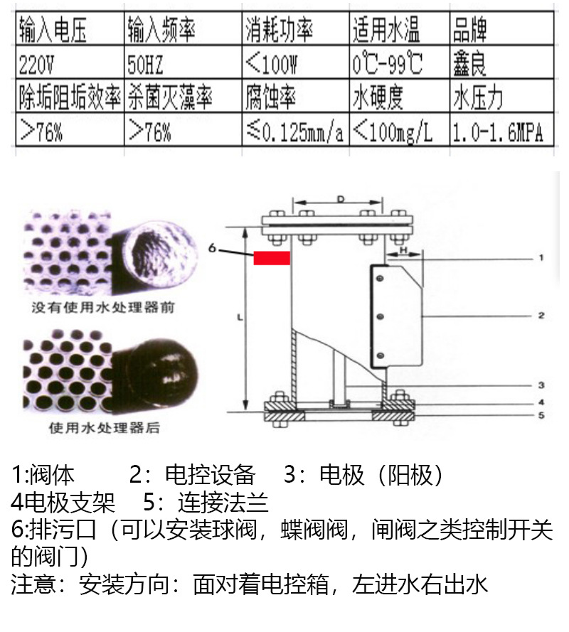 304不锈钢卫生级 家用自来饮用水地暖壁炉小型电子除垢仪示例图10