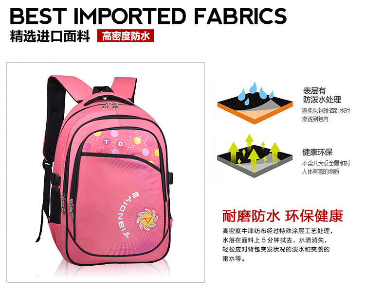 厂家批发中学生男女书包运动休闲背包旅行包 儿童双肩广告书包示例图8