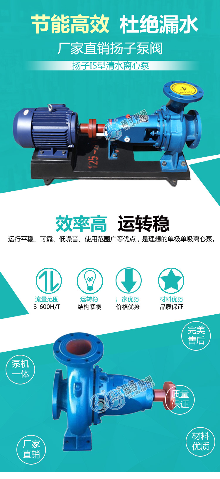 IS80-65-160清水离心泵 卧式增压泵 单级单吸工业泵 灌溉离心水泵示例图1