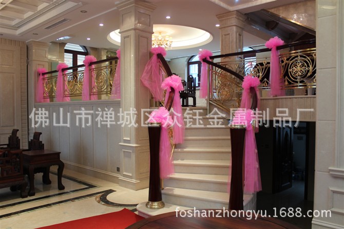 众珏K金铝板雕花楼梯护栏  铝艺精雕整体楼梯护栏 铝艺楼梯大图示例图7