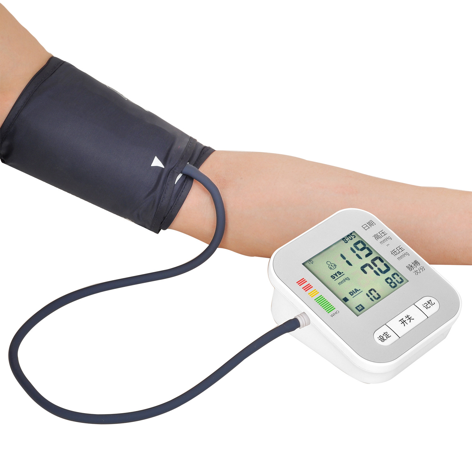 手臂式全自动电子血压计语音 @家用血压仪中英文%可出口厂家示例图4