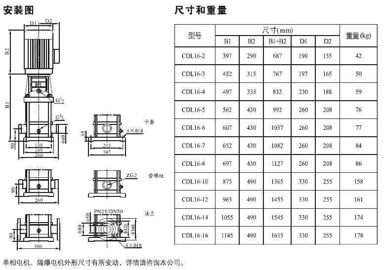 上海中球CDLF16-5轻型立式多级离心泵 CDL16-5不锈钢管道增压泵厂家直销示例图3