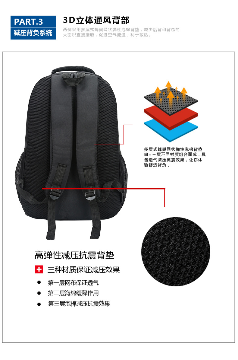 定制双肩包男商务背包时尚双肩背包双肩电脑包户外旅行包可印logo示例图11