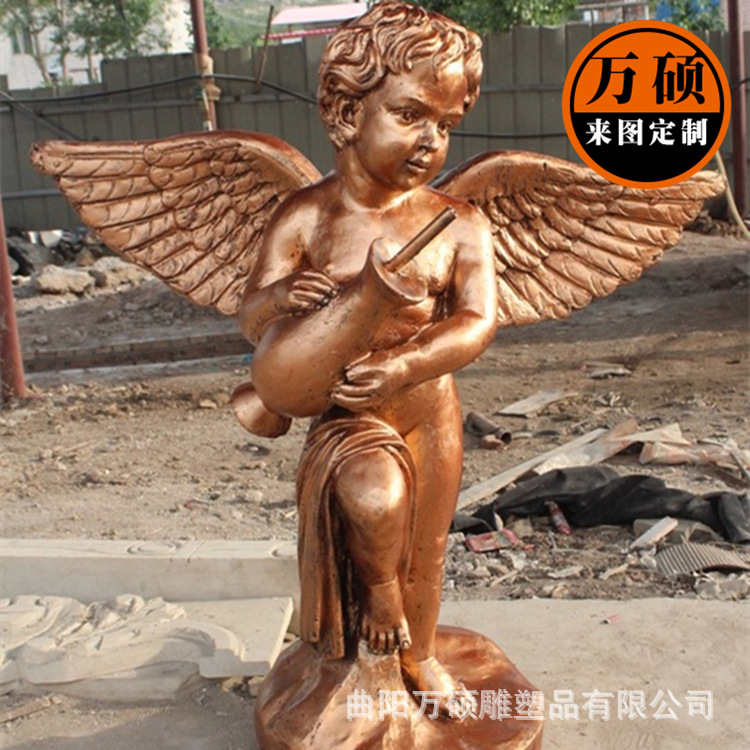 小天使雕塑 门口摆件欧式人物雕塑 欧式酒店花园装饰示例图2