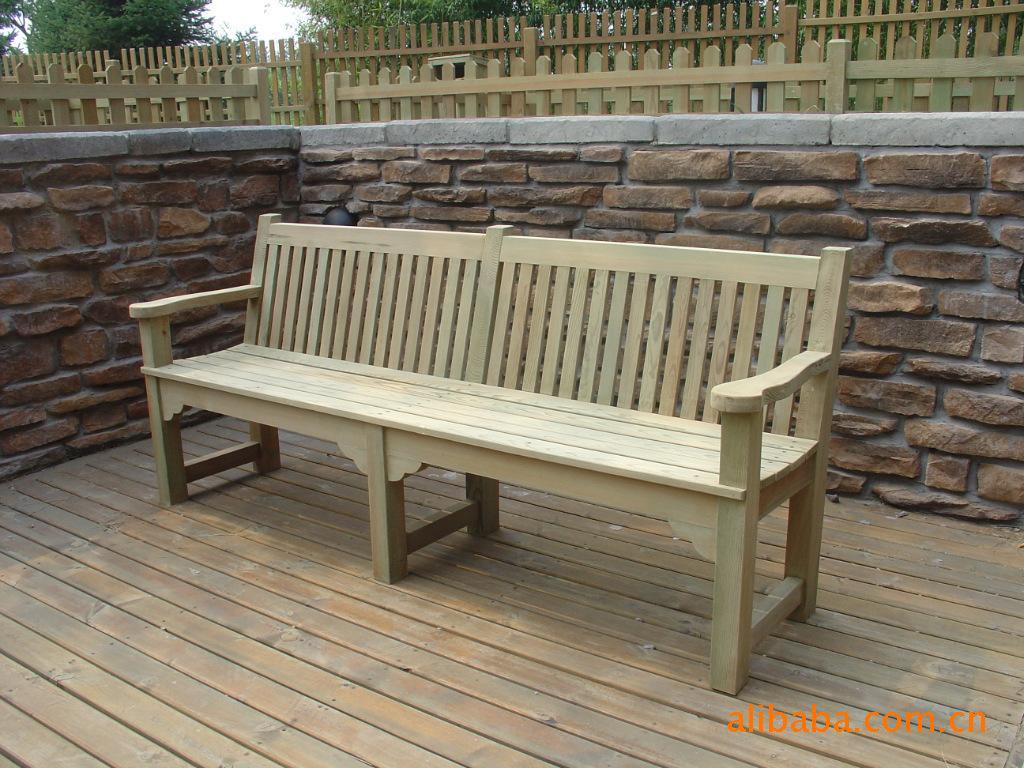 防腐木凳子碳化木制椅子景区园林桌凳 户外实木休闲座椅示例图4
