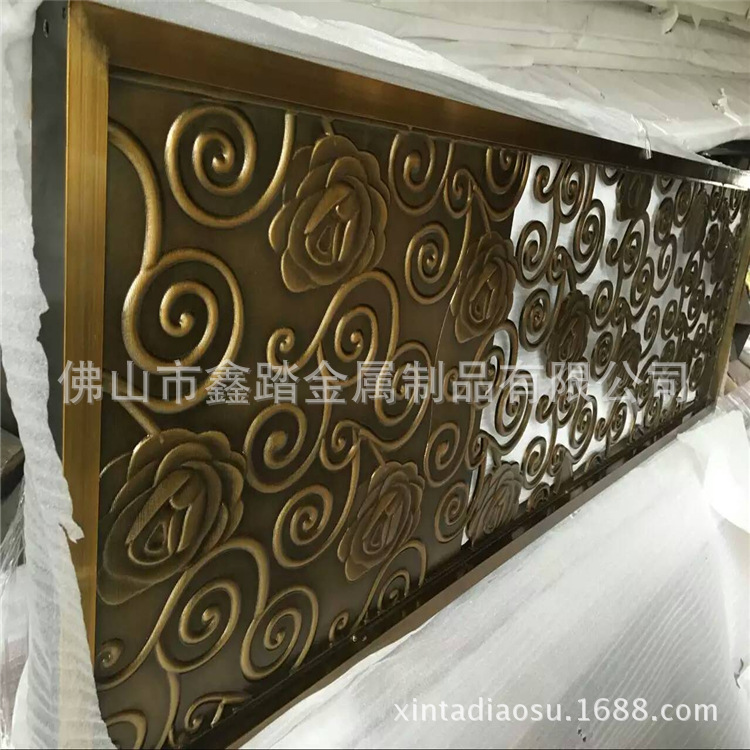 佛山酒店古铜铝板双面镂空浮雕屏风实力厂家报价示例图4