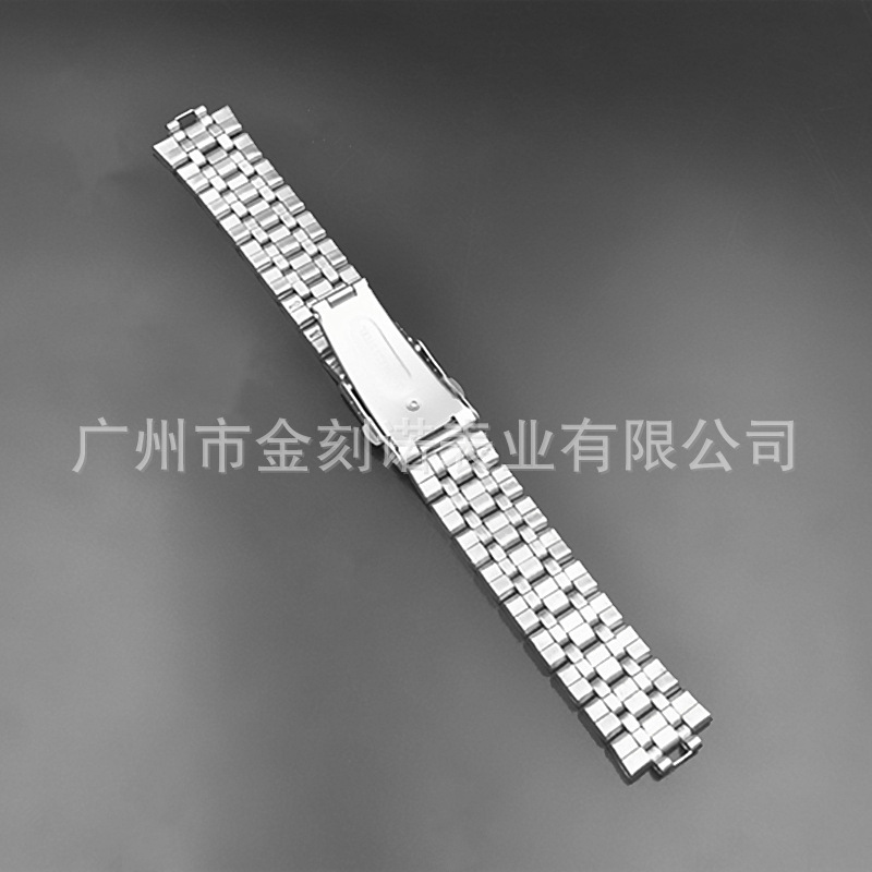 加工定制 五珠不锈钢钢片（包片）表带 配叉耳 手表配件示例图11