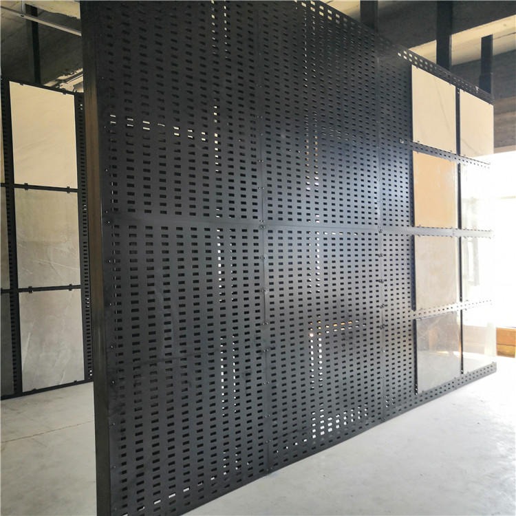 80陶瓷展板供应  天津瓷砖展架价格 迅鹰瓷砖打孔板  地砖挂网展板