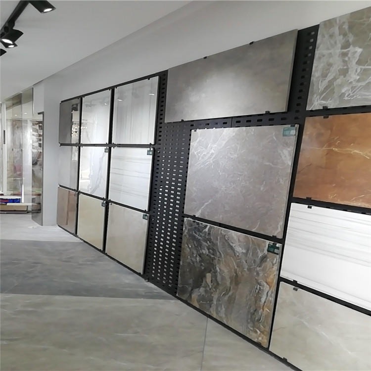 供销瓷砖展架   迅鹰地板砖展示架   宜昌金属陶瓷冲孔板图片