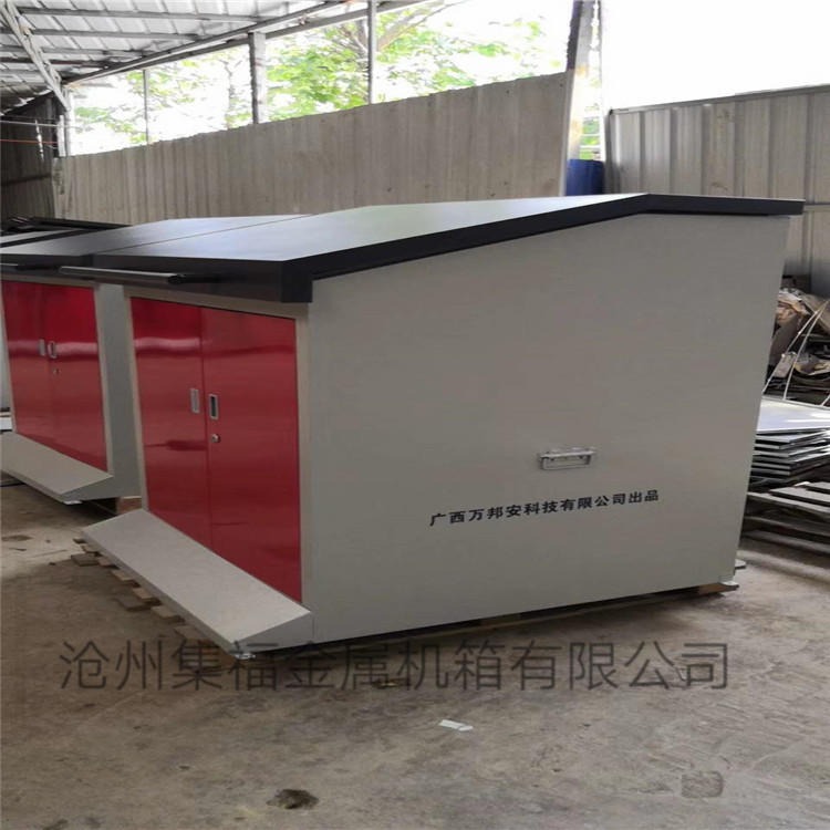 沧州地区厂家直供 垃圾箱 小区分类尖顶垃圾屋定制 尖顶镀锌板垃圾箱加工图片
