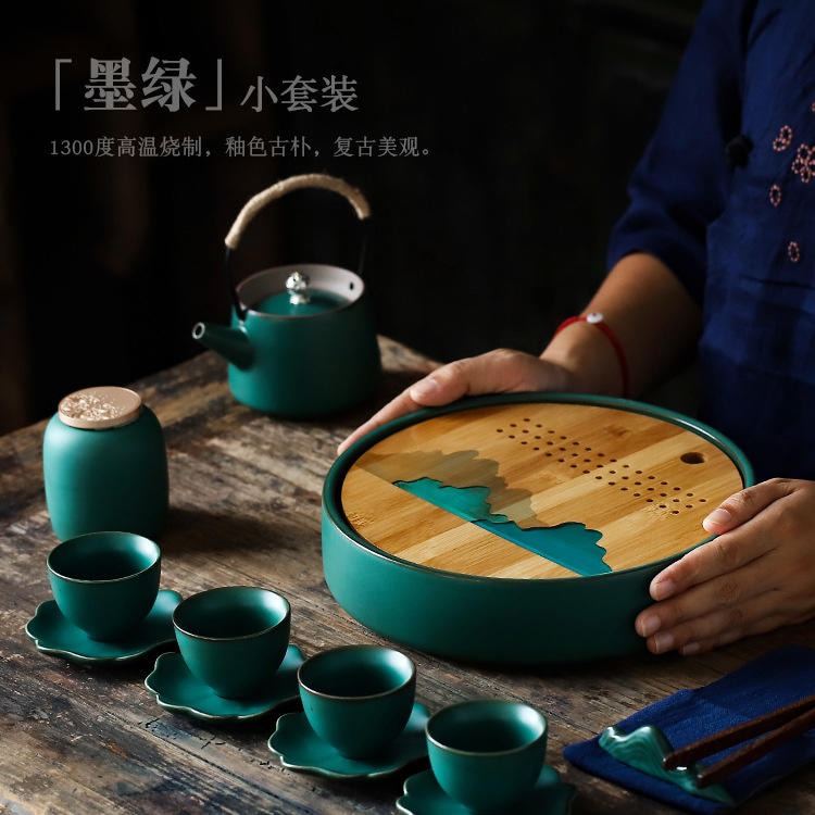 红素厂家直销家用茶具套装简约功夫茶具 免费设计logo 100套起订不单独零售