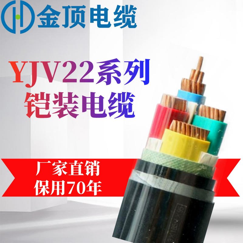 铠装电缆 工厂货源 YJV22 铜电缆 直销电力电缆 金顶电缆