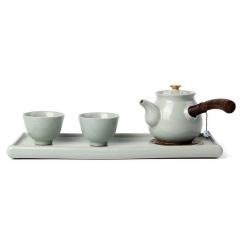 红素日式一壶两杯茶具套装组合 釉汝瓷功夫茶具 100件起订不单独零售图片