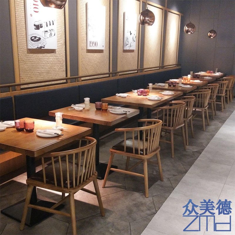 深圳主题音乐餐厅家具定制 美式复古实木餐桌餐椅 烧烤餐桌餐椅批发量大从优图片
