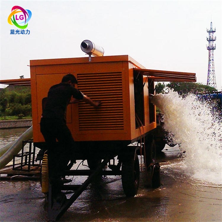 移动水泵拖车 200立方市政防汛排涝低速四轮水泵泵车
