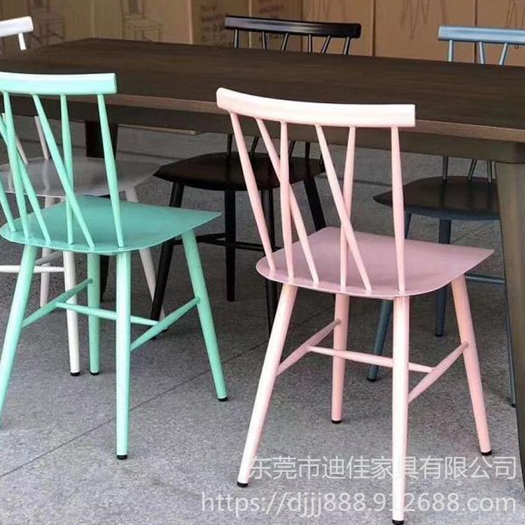 北欧ins网红个性创意餐椅   家用铁艺靠背椅   简约奶茶咖啡厅户外椅子