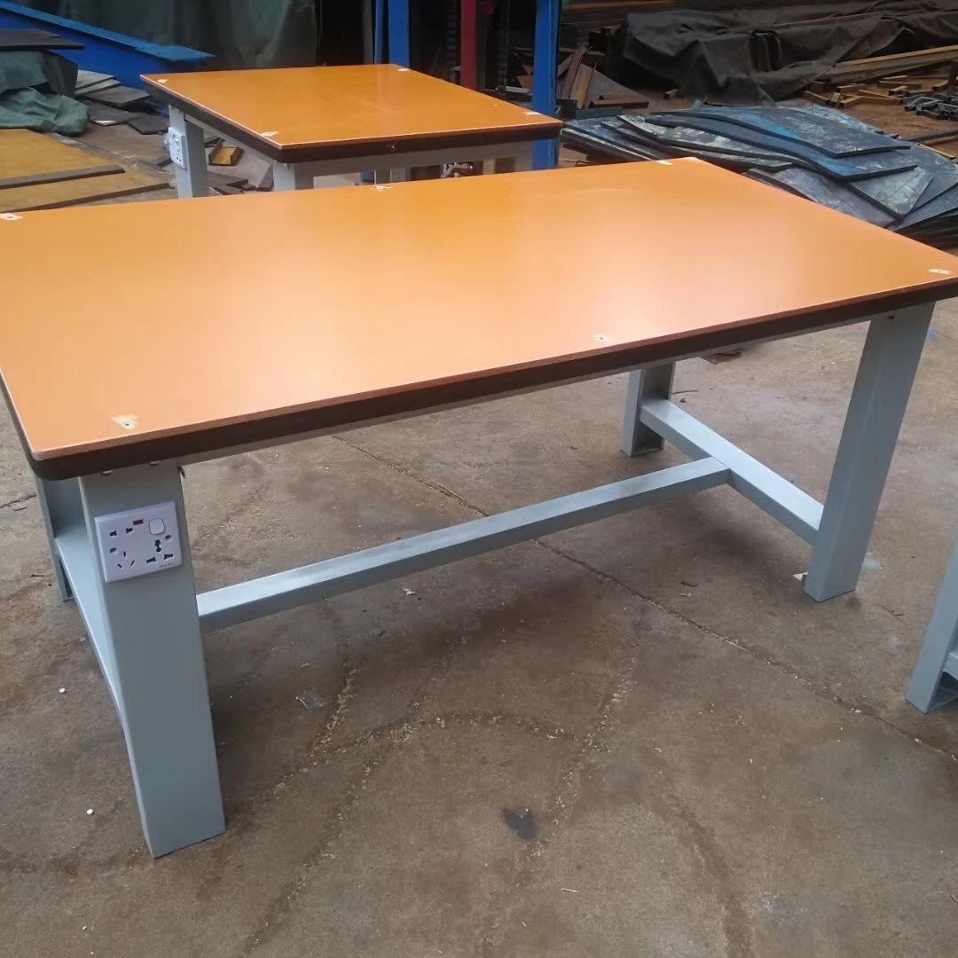 钳工工作台 复合板榉木工作台 A3钢板不锈钢台钳工台图片