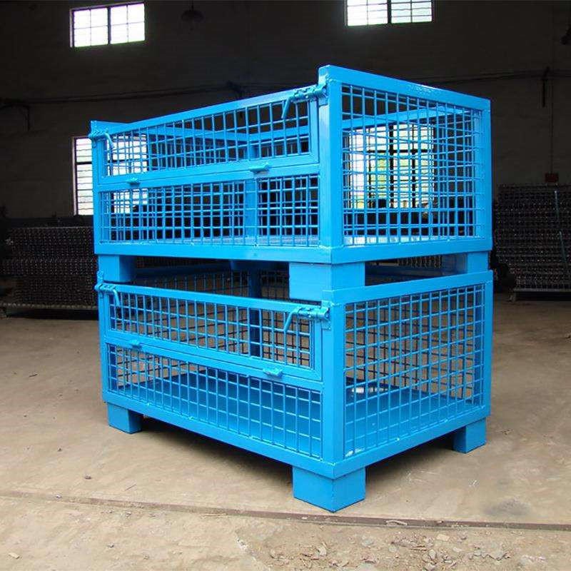 森沃仓储直供钢制料箱 折叠式周转箱 南京网格钢制料箱