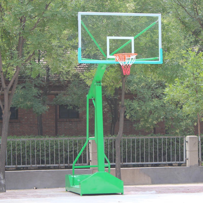 篮鲸方管篮球架 手动篮球架价格 广场小区篮球架批发 可升降手动篮球架