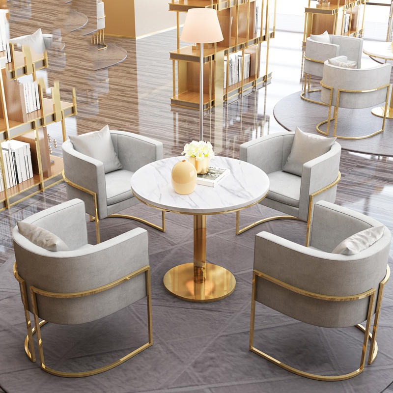 轻奢风格沙发 成都重庆上海咖啡店桌子 酒店大堂沙发椅子 轻奢风格餐桌