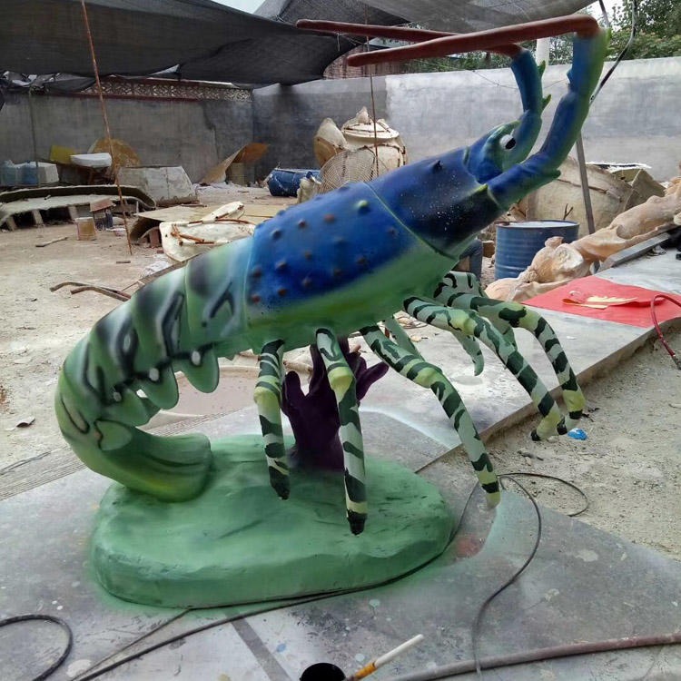 佰盛 定做大型龙虾雕塑 大龙虾雕塑模型厂家 仿真龙虾雕塑摆件价格图片