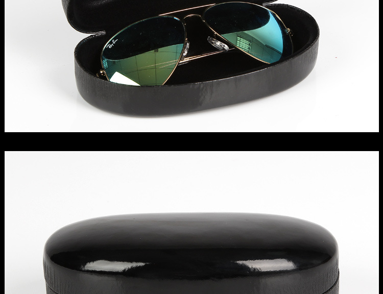 新款光板亮皮多色加厚高端太阳镜眼镜盒 小牛皮橘子瓣眼镜盒批发示例图16