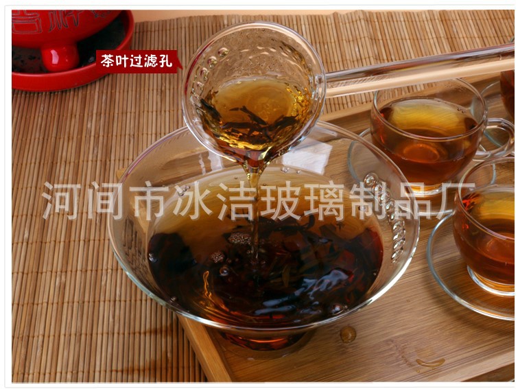 新品 功夫茶具玻璃大号茶碗日式煮茶碗玻璃目纹分茶勺茶道零配示例图8