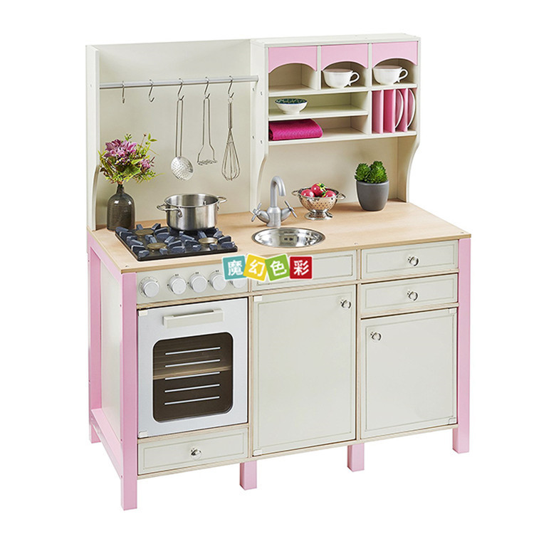 爆款儿童仿真厨房玩具带厨房柜子灶台套装功能齐全示例图7