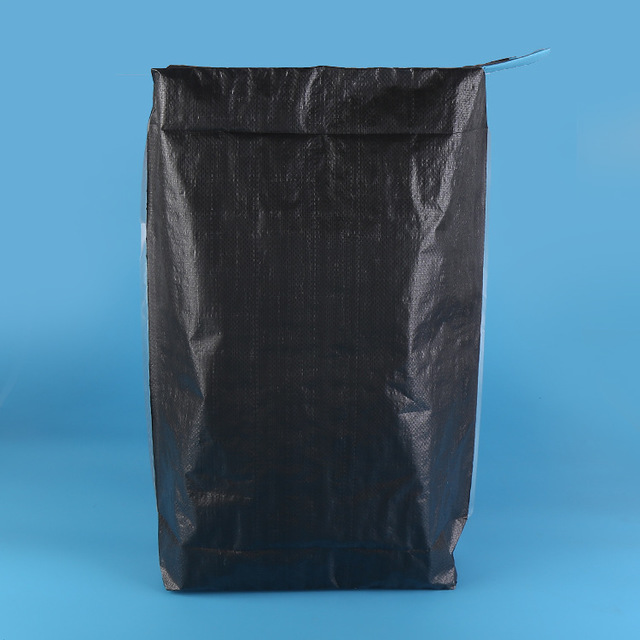 厂家直供防水自封粉体颗粒包装编织袋 黑色石膏粉包装阀口袋定做图片