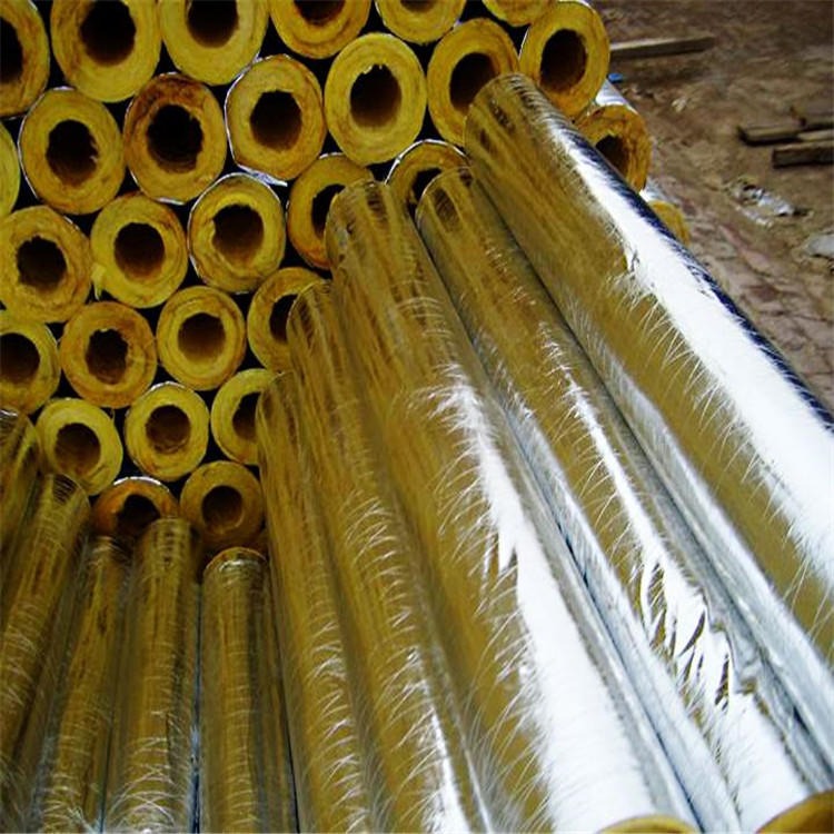 商河县专业生产加筋铝箔离心隔音隔热铝箔贴面玻璃棉管壳