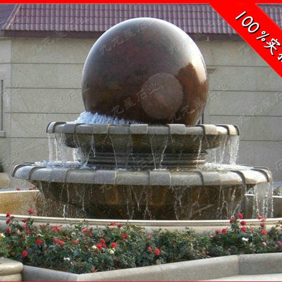石雕风水球喷泉厂家 大型别墅风水球 大理石球 九龙星石业