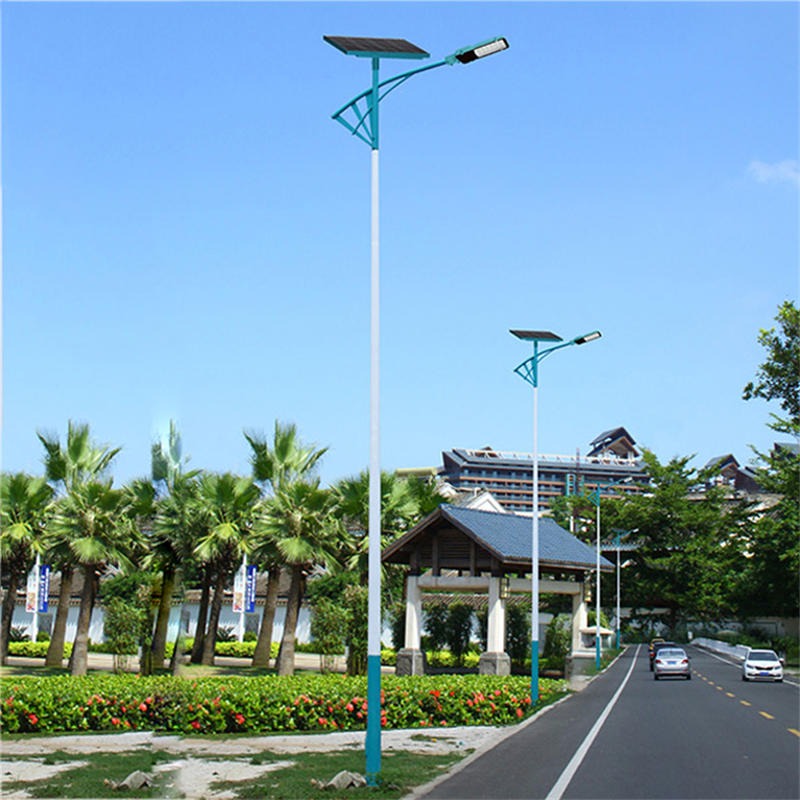 汕头新农村广场6米太阳能路灯杆照明 海螺臂60w太阳能灯 勤跃路灯