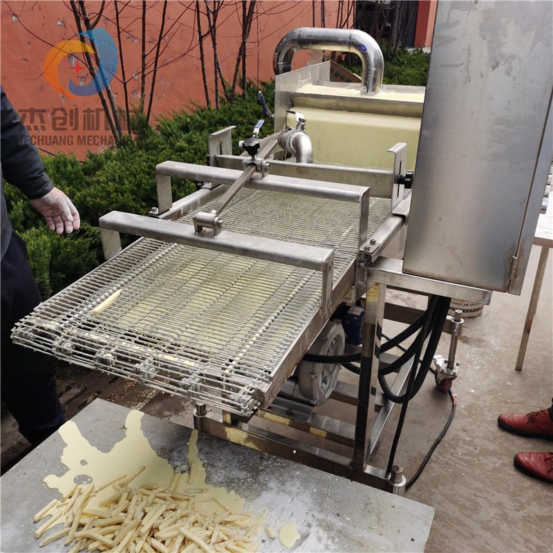 鲜切薯条裹浆机 全自动薯条淋浆机器 调理品薯条裹浆油炸生产线