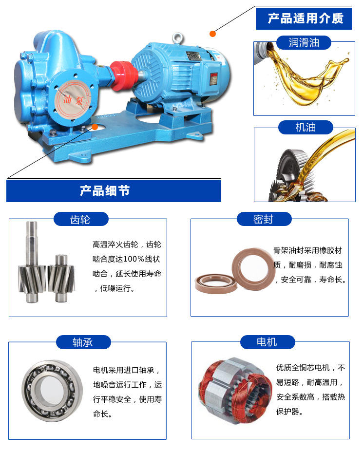 厂家供应 大流量KCB-483铸铁齿轮油泵 卧式单级电动齿轮泵 黄油泵示例图9