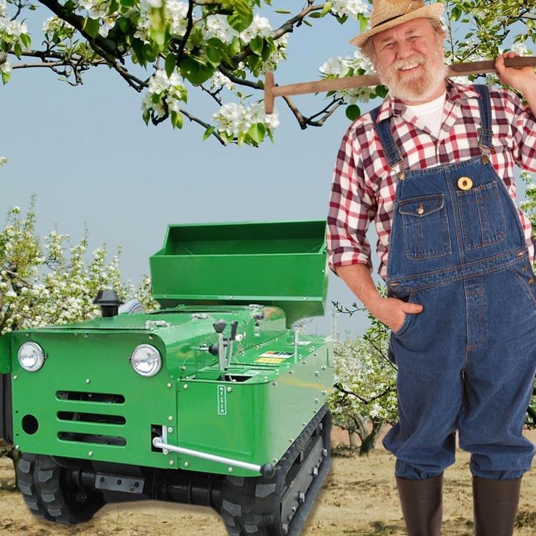 小型履带式多功能田园管理机电启动柴油履带式果园开沟施肥除草机