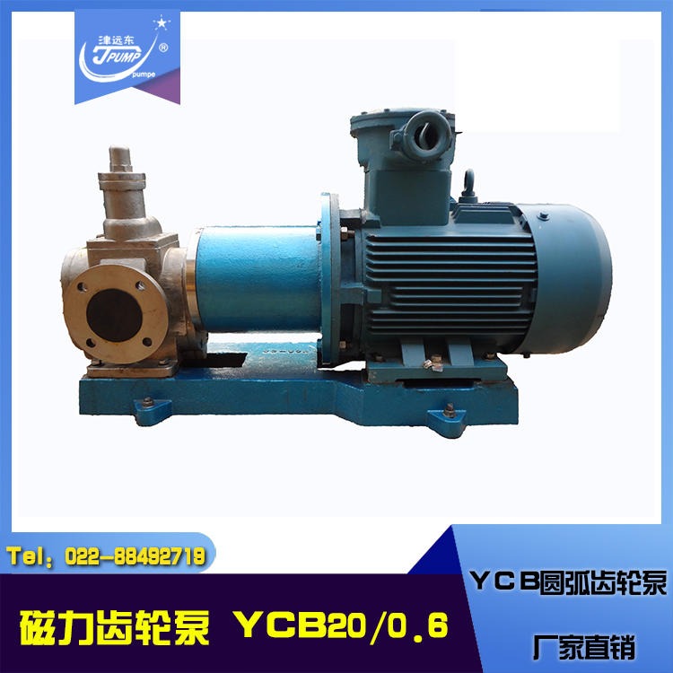 YCB20/0.6不锈钢磁力圆弧齿轮泵 磁力齿轮泵 耐腐蚀泵